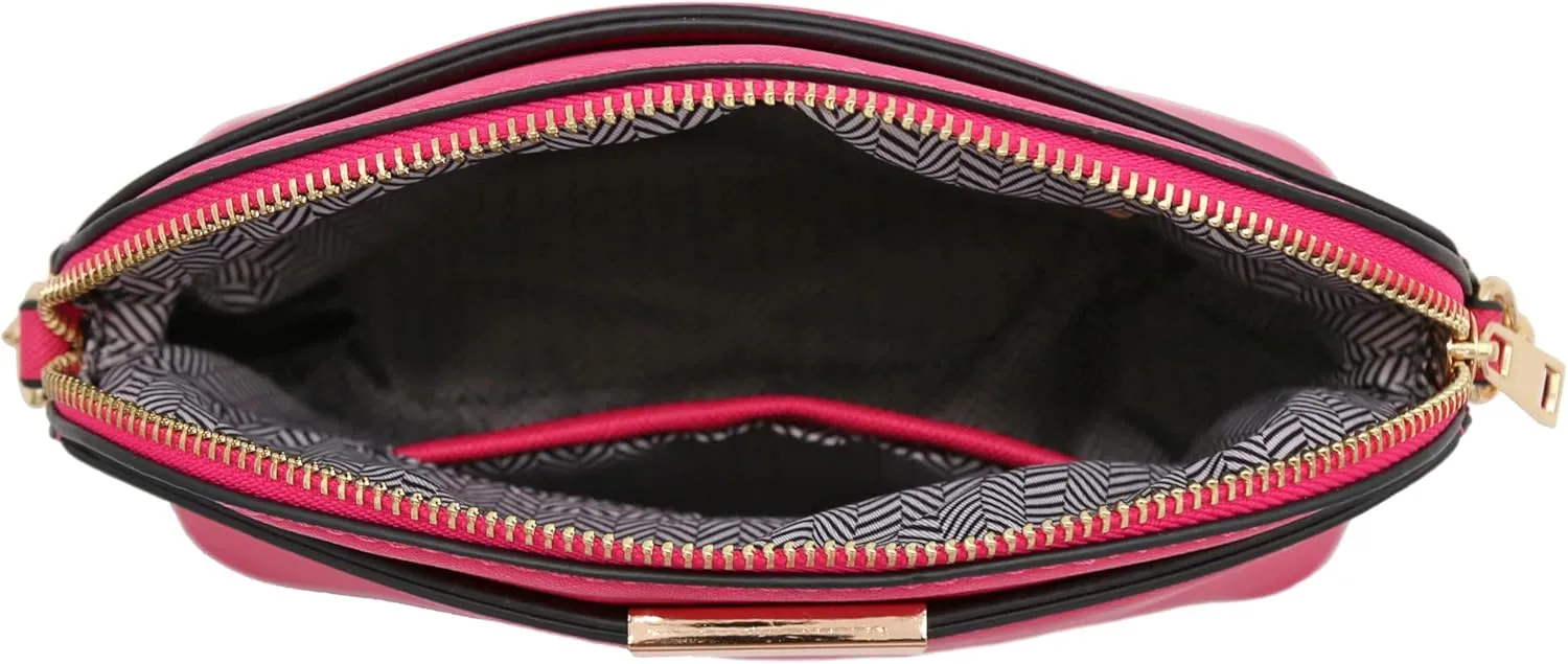 FashionPuzzle Saffiano Small Dome Crossbody bag with Chain Strap