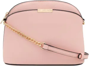 FashionPuzzle Saffiano Small Dome Crossbody bag with Chain Strap