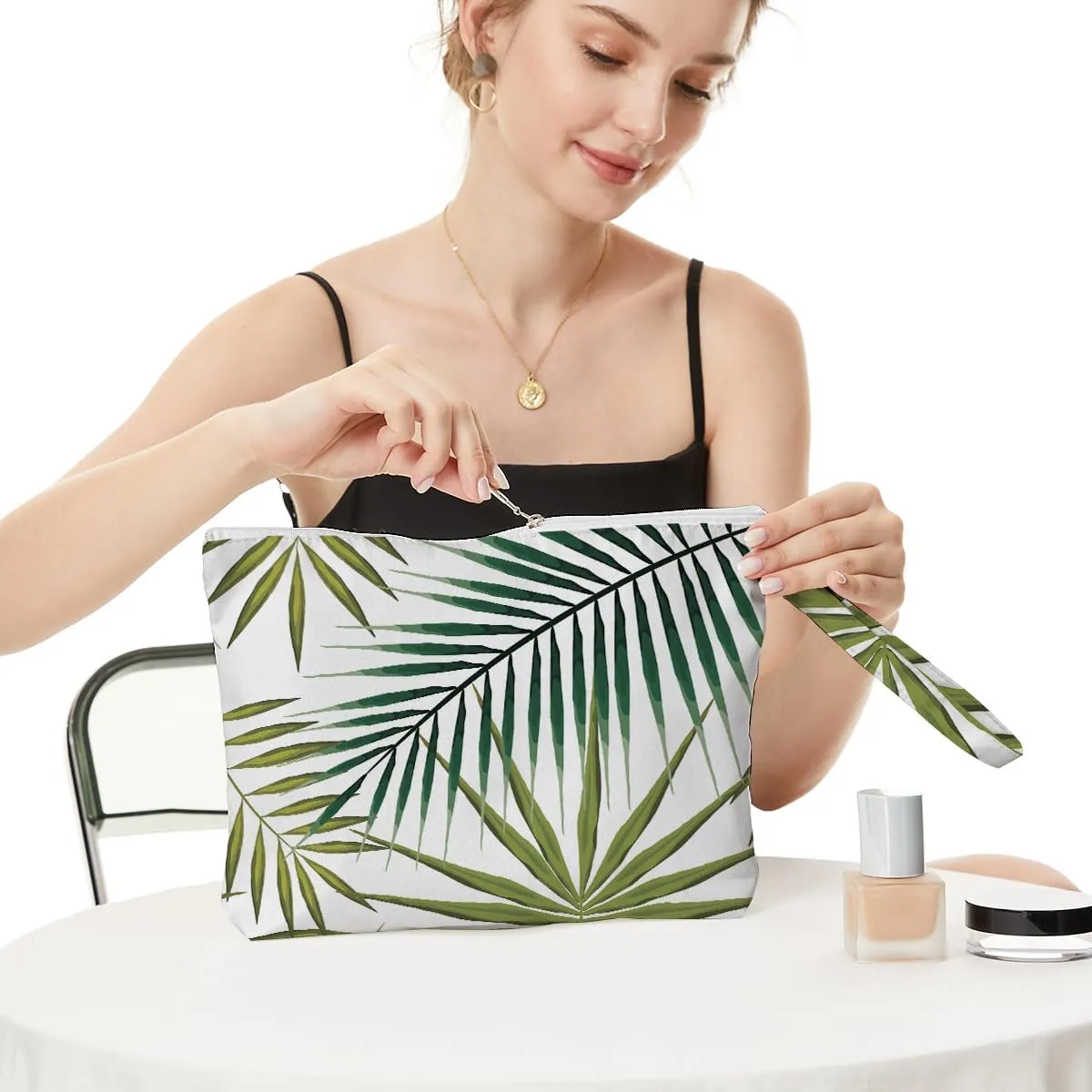Fokongna Palm leaves Wet Bag Travel Wet Dry Bag Beach Bag Diaper Bag Wet Bag For Swimsuit Travel Makeup Bag Toiletry Bag
