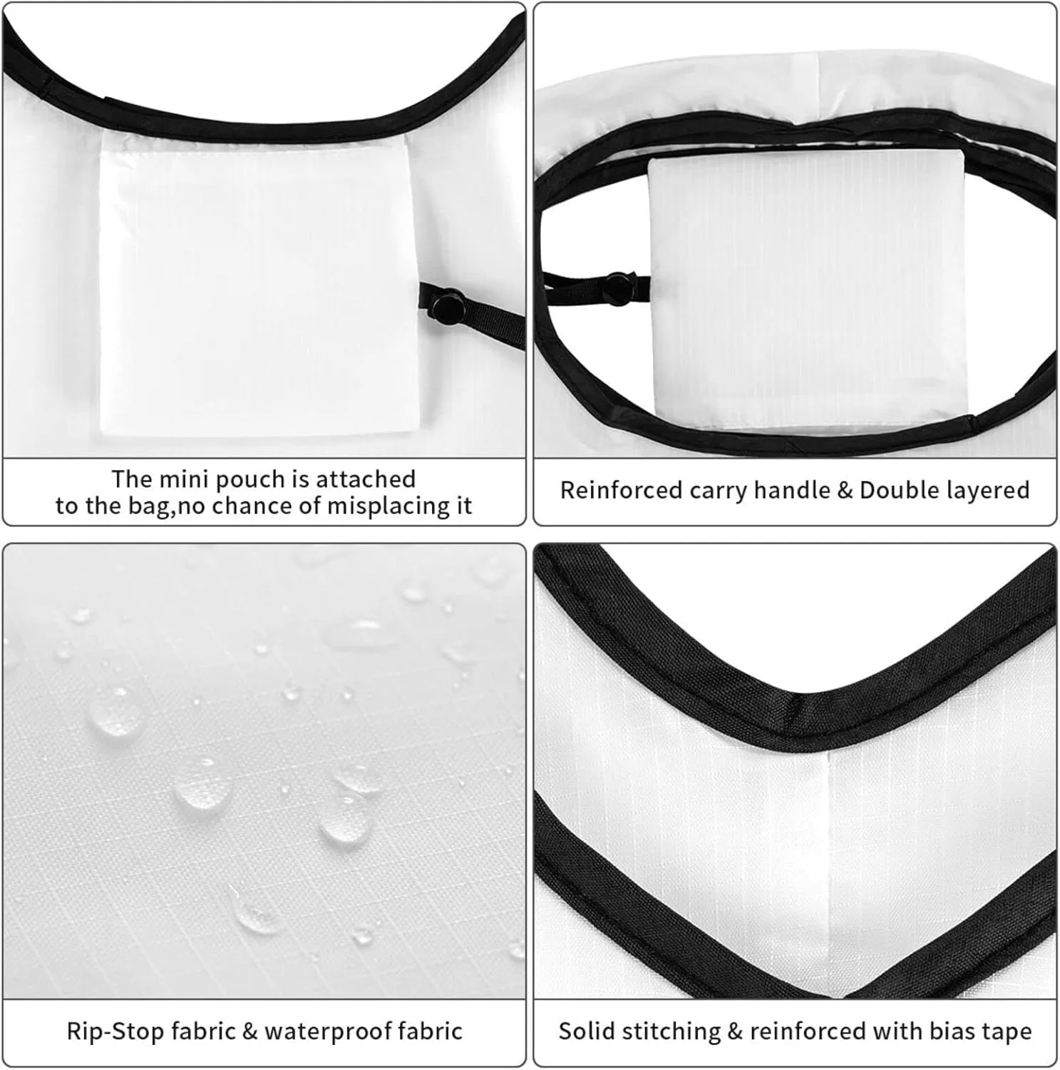 Foldable Reusable Shopping Tote  Waterproof, Lightweight & Durable for Groceries, Travel & Daily Use