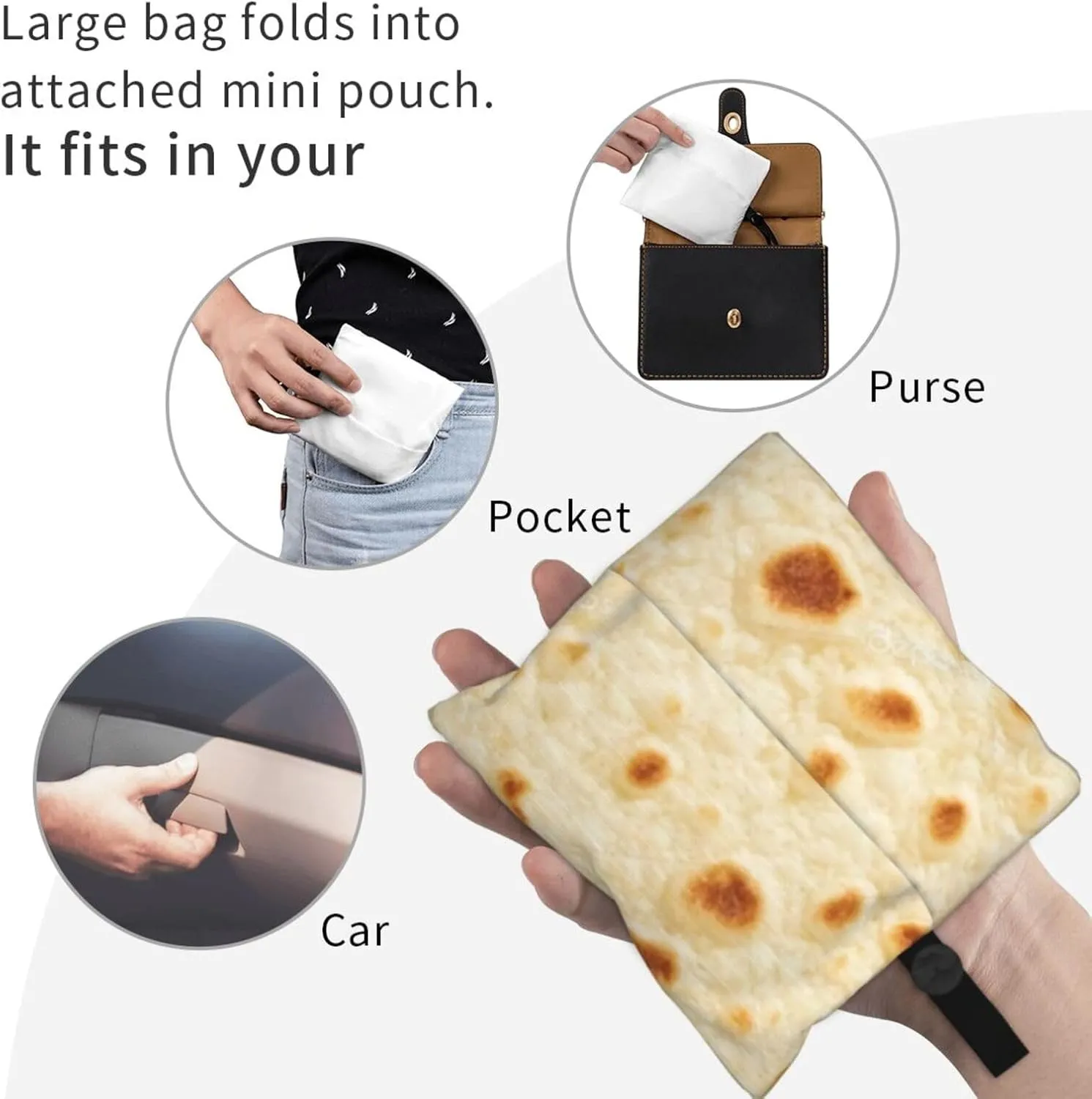 Foldable Reusable Shopping Tote  Waterproof, Lightweight & Durable for Groceries, Travel & Daily Use