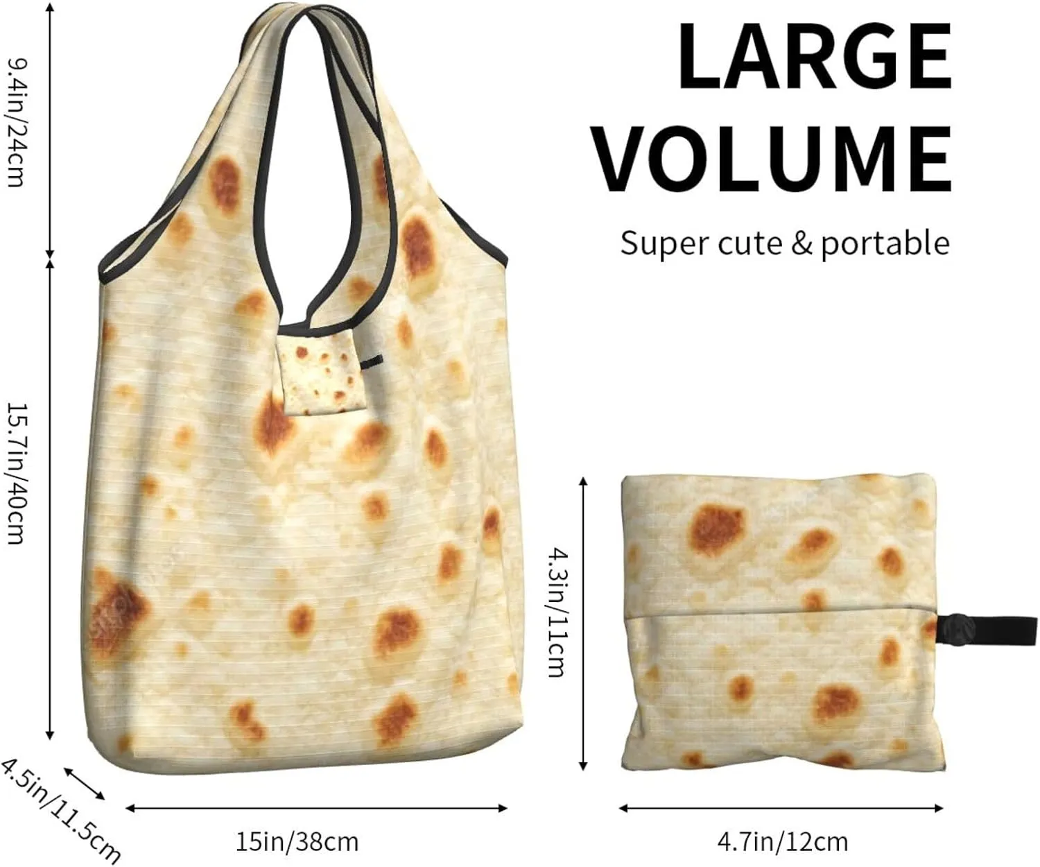 Foldable Reusable Shopping Tote  Waterproof, Lightweight & Durable for Groceries, Travel & Daily Use