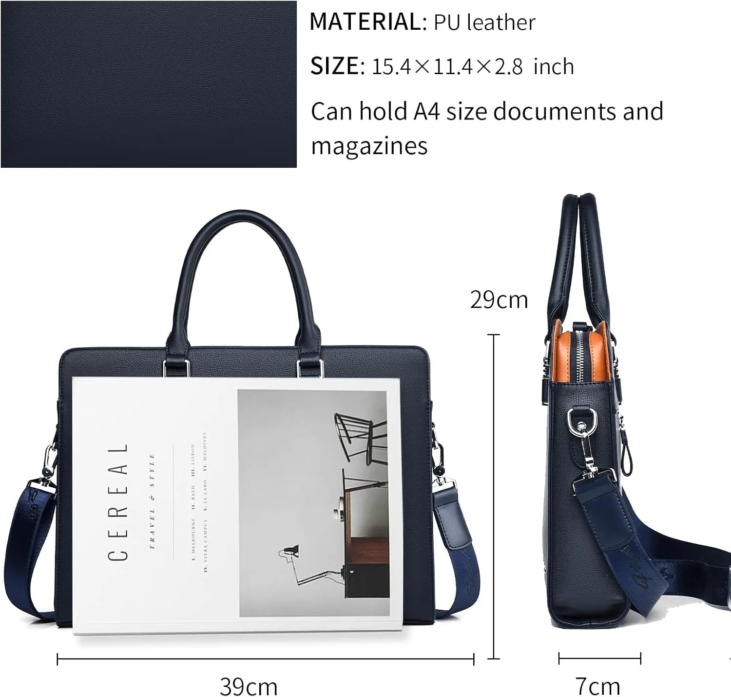FSD.WG]Business Bag Leather Briefcase Shoulder Laptop Business Bag for Men