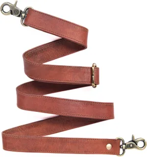 Genuine Brown Leather Purse Straps Replacement Crossbody - 60-inch Long Thin Adjustable Shoulder Straps for Handbags, Purses, Tote, Leather Bags with Gold Metal Swivel Hooks