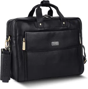 Genuine Leather Laptop Bag for Men with Padded Laptop Sleeve, 15.6 Laptop Bags, Leather Messenger Bag for Men, Computer Bags for Laptops for Men, Multi Pocket - Mens Messenger Bag