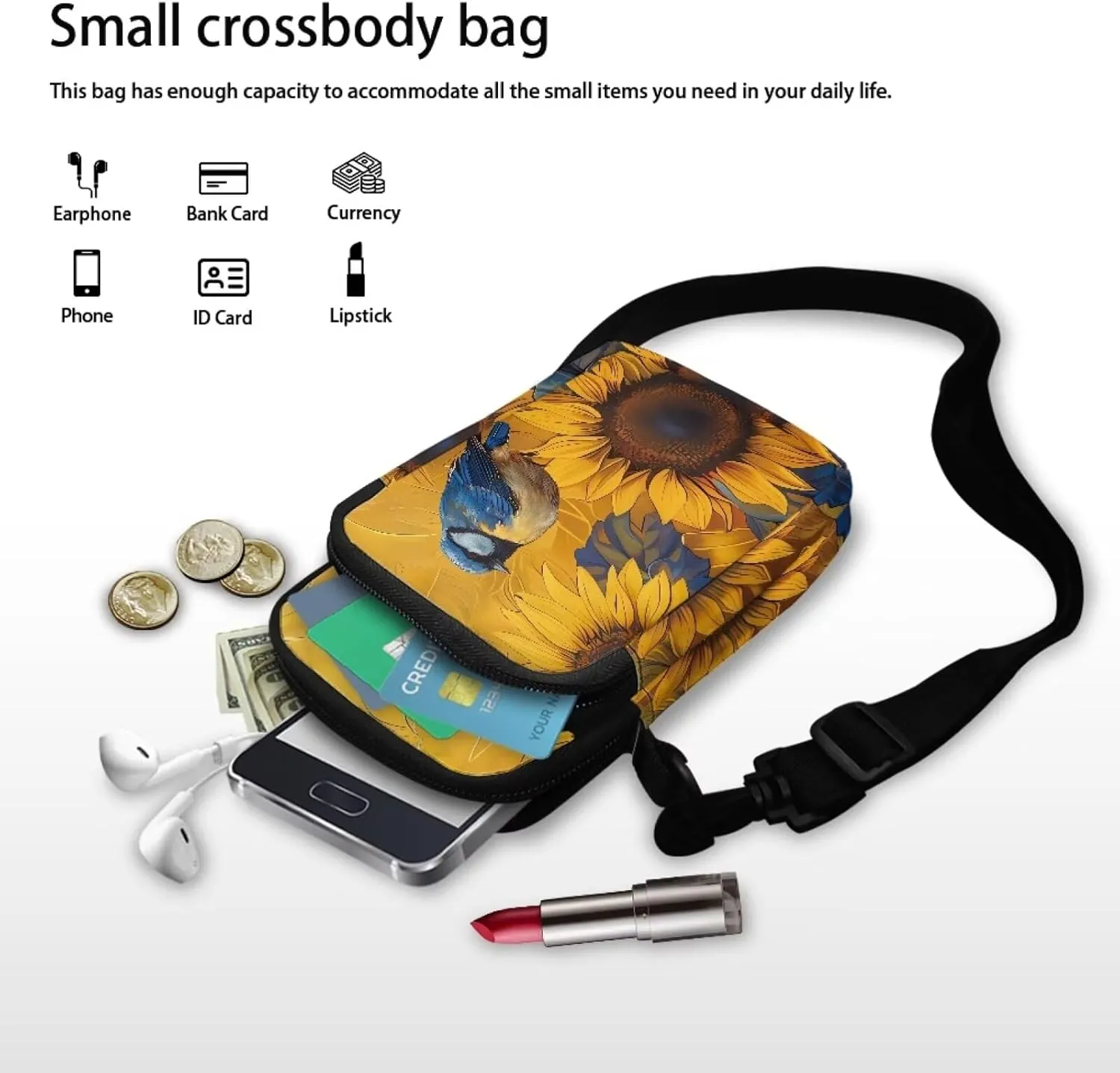 Girls Crossbody Bags Small Shoulder Bag with Zipper, Travel Satchel Bag Handbags