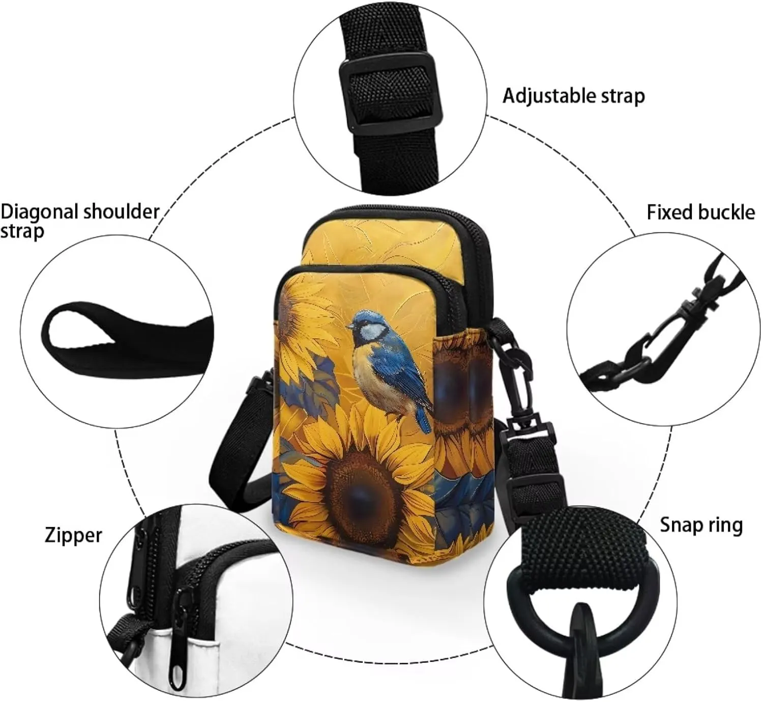 Girls Crossbody Bags Small Shoulder Bag with Zipper, Travel Satchel Bag Handbags