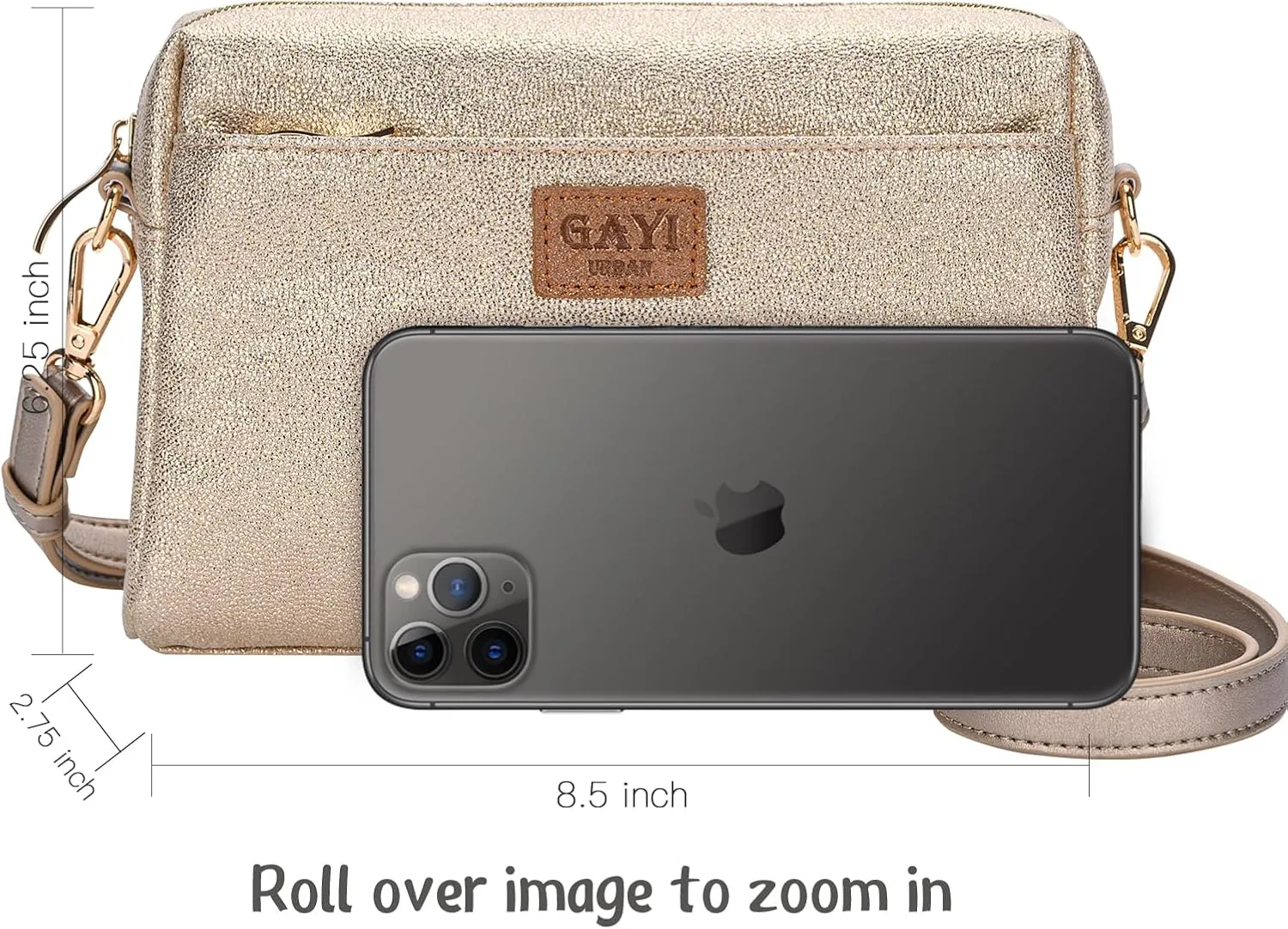 Glitter Crossbody Bags for Women, Sparkle Shoulder Handbags with Chain, Ladies Clutch Purses with Zipper Closure