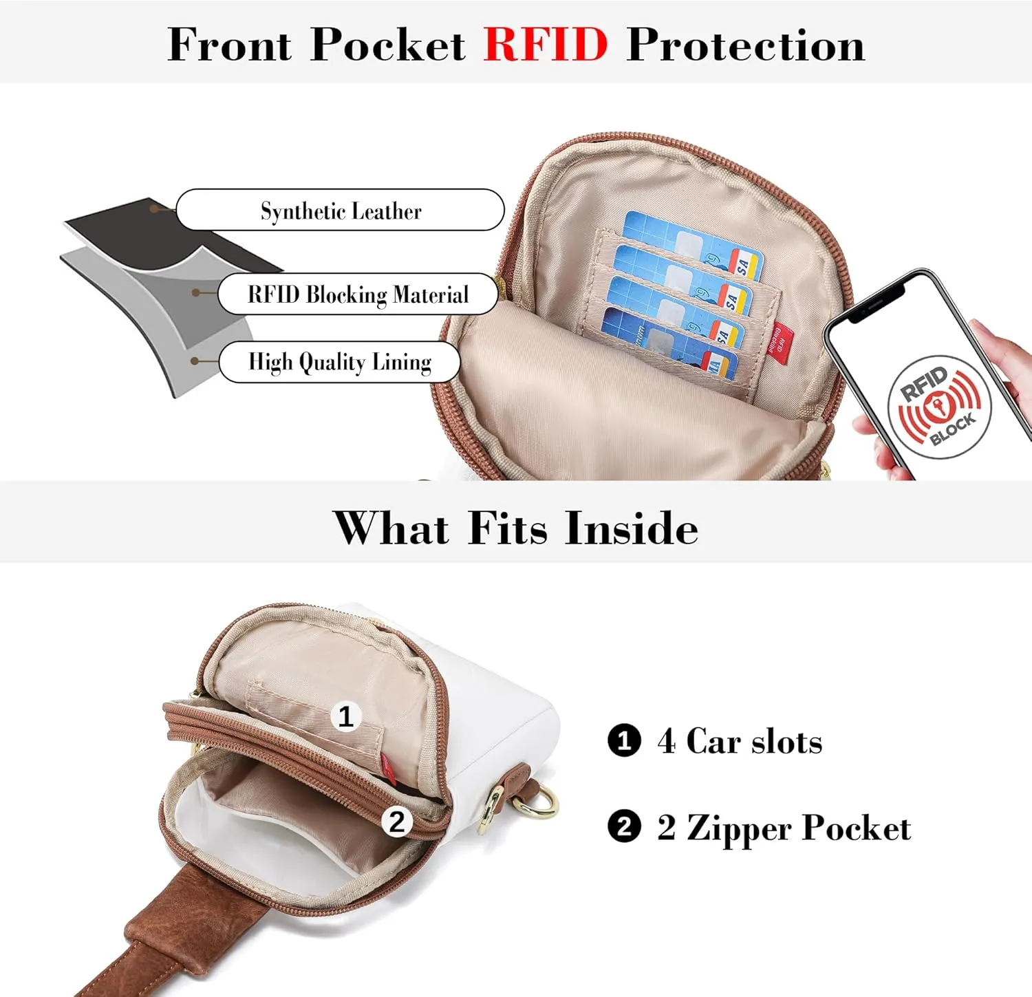 Haytijoe Touchscreen Sling Bag for Women Travel Crossbody Cell Phone Purse Anti Theft Cross Body Bag for Woman