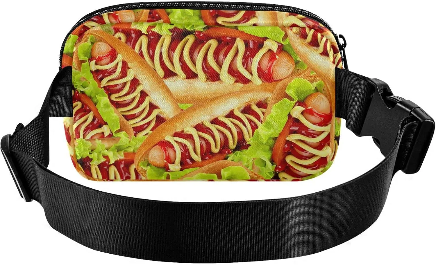 Hot Dog Fanny Pack for Men Women,Crossbody Waist Bag Pack with Adjustable Strap Mini Belt Bag for Running Cycling