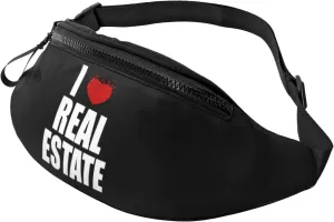 I Love Real Estate Waist Bag Men's and Women's Adjustable Travel Chest Pack Outdoor Running Waist Bag I Love Real Estate Waist Bag Men's and Women's Adjustable Travel Chest Pack Outdoor Running Waist Bag