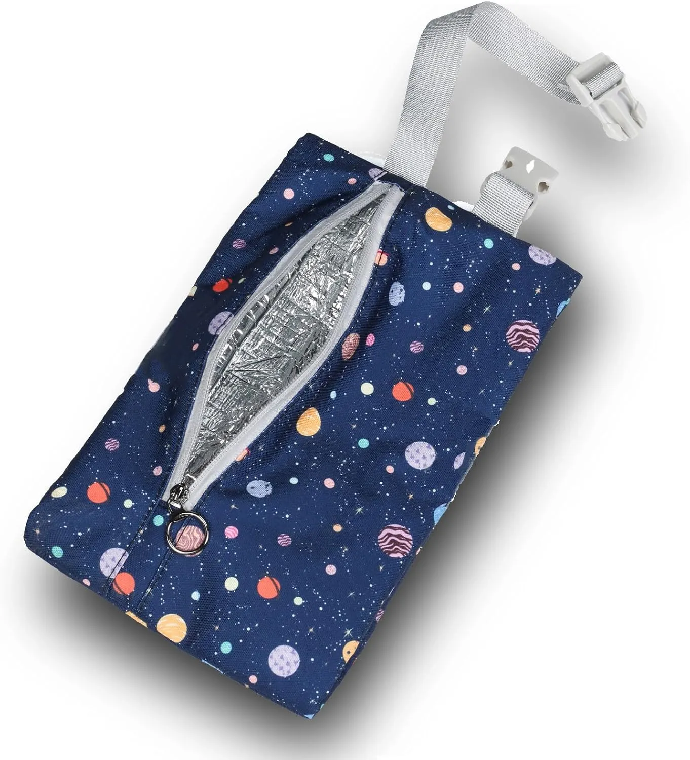 Insulated Snack Bag, Freezable Small Cooler Bag with Zipper and Adjustable Buckle, Rectangular Thermal Cooler Bag