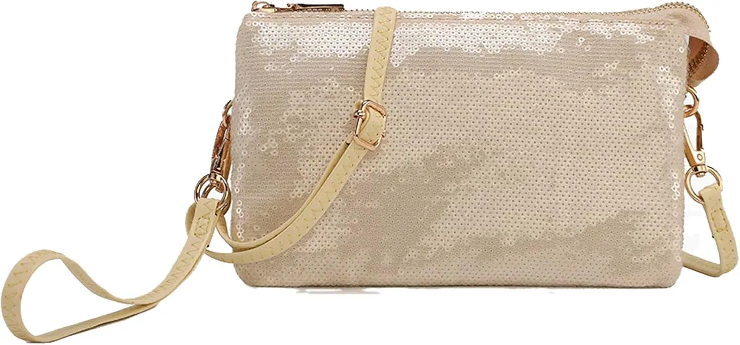 JEN & CO. Riley Small Crossbody Bags Vegan Leather Wristlet Wallets Clutch Purses Shoulder Handbag for Women