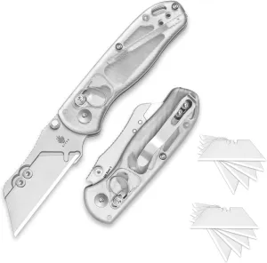Kizer Drop Bear Folding Utility Knife, Clutch Lock Box Cutter EDC Pocket knife with 10PCS Razor Blades, Pocket Knives with Pocket Clip for Men Women V3619JA5