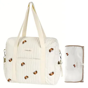 Large Diaper Bag Tote, Maternity Travel diaper tote, Multifunction baby bag, Baby Nappy Bags, Messenger bag (Medium - Puppies)