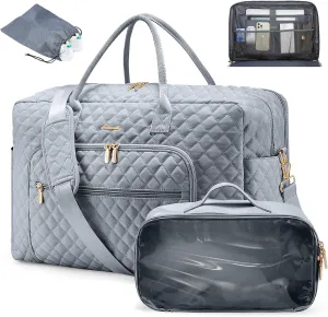 LOVEVOOK Travel Duffle Bag, Weekender Bag for Women with Toiletry Bag Carry on Overnight Bag with Laptop Compartment, Yoga Gym Bag with Wet Pocket Shoe Bag, Hospital Bag for Labor and Delivery