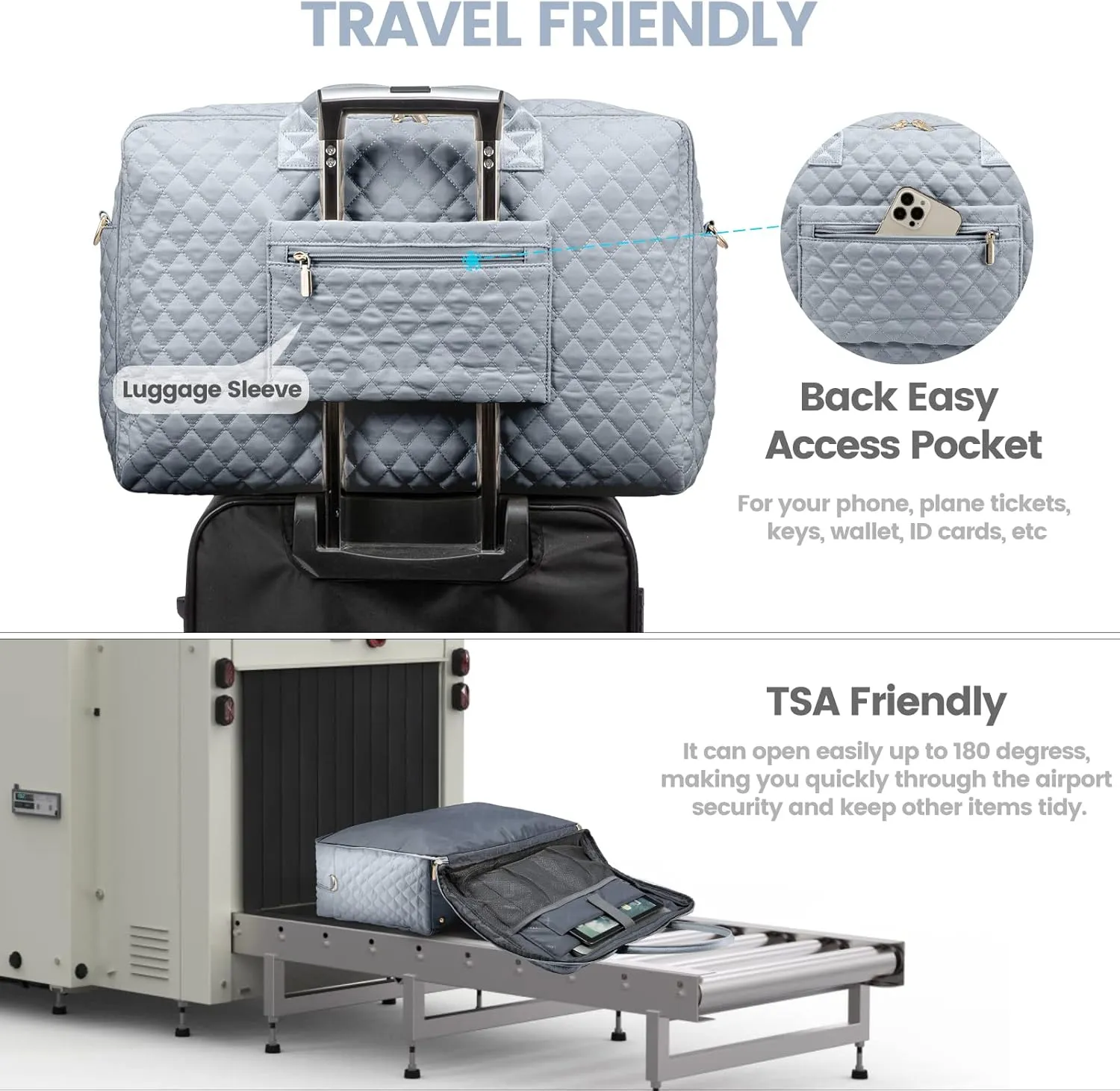 LOVEVOOK Travel Duffle Bag, Weekender Bag for Women with Toiletry Bag Carry on Overnight Bag with Laptop Compartment, Yoga Gym Bag with Wet Pocket Shoe Bag, Hospital Bag for Labor and Delivery