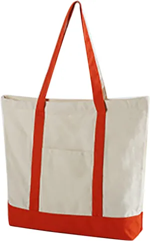 Medium Supermarket Bag Large Capacity Zipper Portable Canvas Bag Shoulder Bags Men Women (Red, One Size)