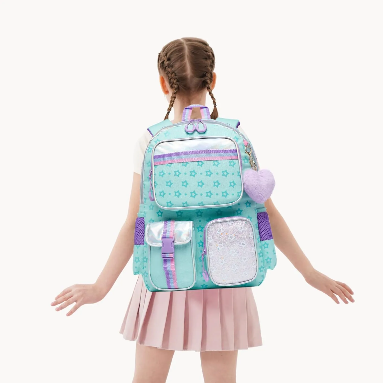 Meetbelify Aesthetic Backpack for Elementary to Teen Girls, Cute Bookbag for Kids 8-10