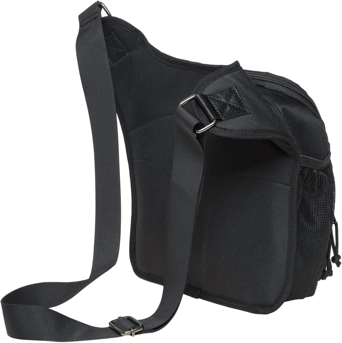 Mens Vintage Canvas Shoulder Messenger Bag Chest Leather Patchwork Messenger Bag