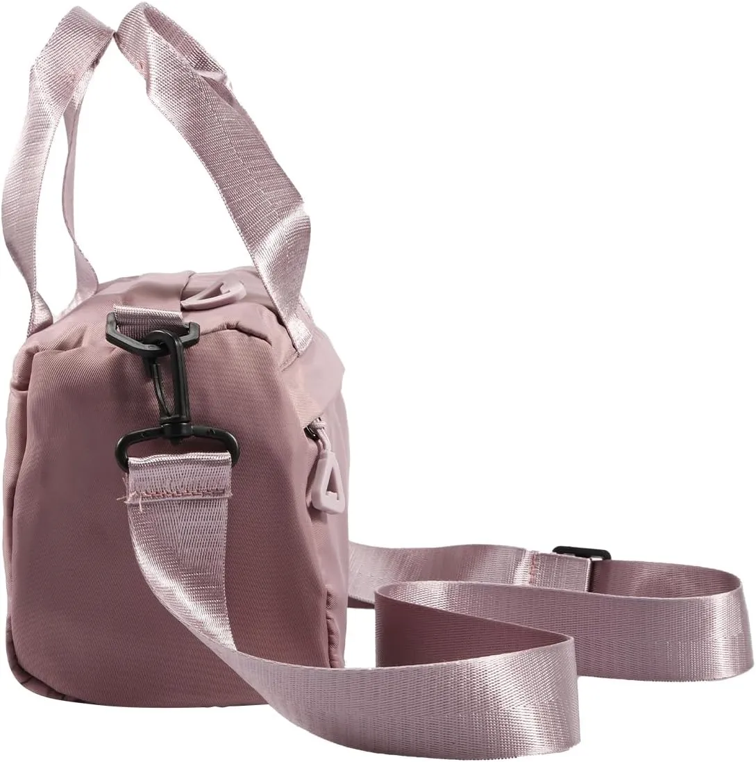 Mini Gym Bag Waterproof Nylon Tote Bag Multipurpose Fitness Shoulder Bag Stylish Travel Bag with Adjustable Strap (Pink)