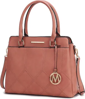 MKF Collection Tote Bag for Women, Vegan Leather Top-Handle Satchel Handbag Crossbody Purse