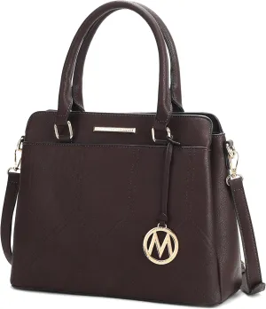 MKF Collection Tote Bag for Women, Vegan Leather Top-Handle Satchel Handbag Crossbody Purse