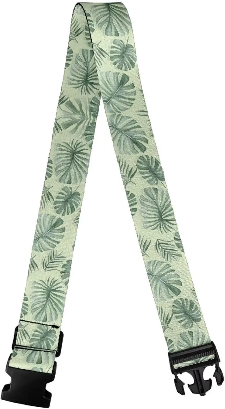Palm Leaves Luggage Straps for Suitcase Buckle Straps for Baggage Luggage Belt Suitcase Connectors for Travel Adjustable Length Luggage Suitcase Security Band