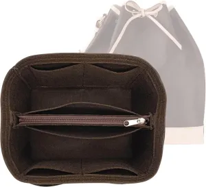 Purse Organizer Insert for LV Noe Bucket Bags,Tote Bag Organizer with zipper insert (Brown, Large)