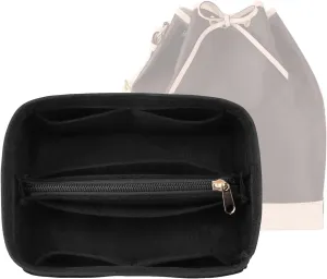 Purse Organizer Insert for LV Noe Bucket Bags,Tote Bag Organizer with zipper insert (Large, Beige)