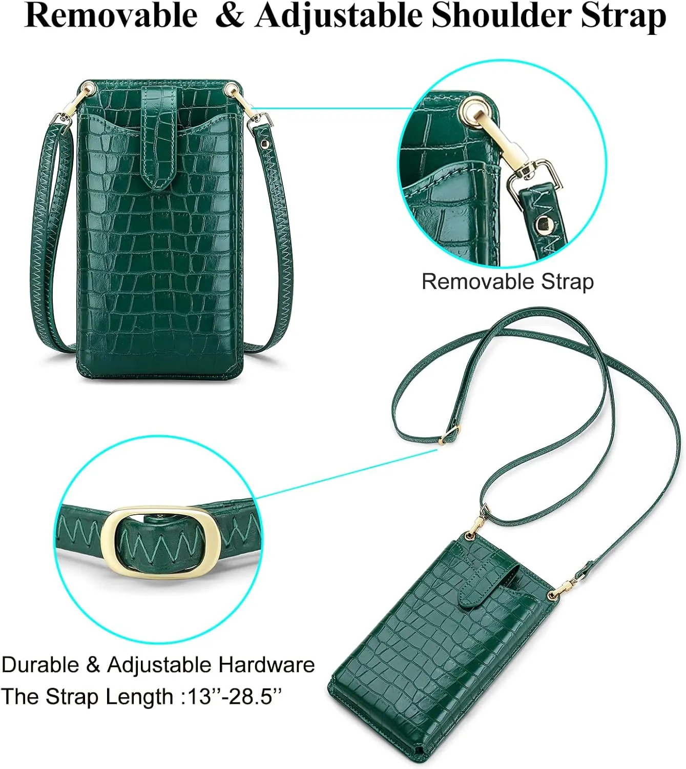 RONSIN Small Crossbody Phone Bag for Women Cell Phone Purse Wallet Mini Shoulder Bag with RFID Card Slots