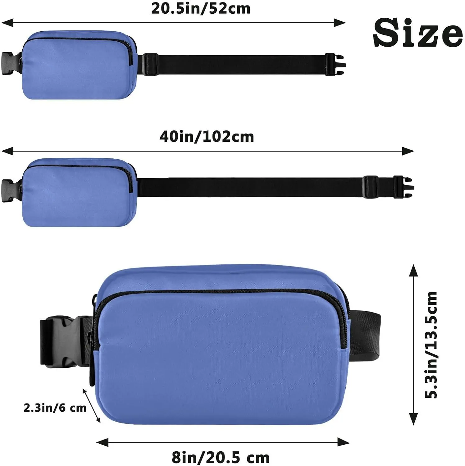 Royal Fanny Packs for Women Belt Bag Cross Body Waterproof Fanny Pack Fashion Waist Packs with Adjustable Strap Crossbody Bag for Running Hiking Men Sports Traveling
