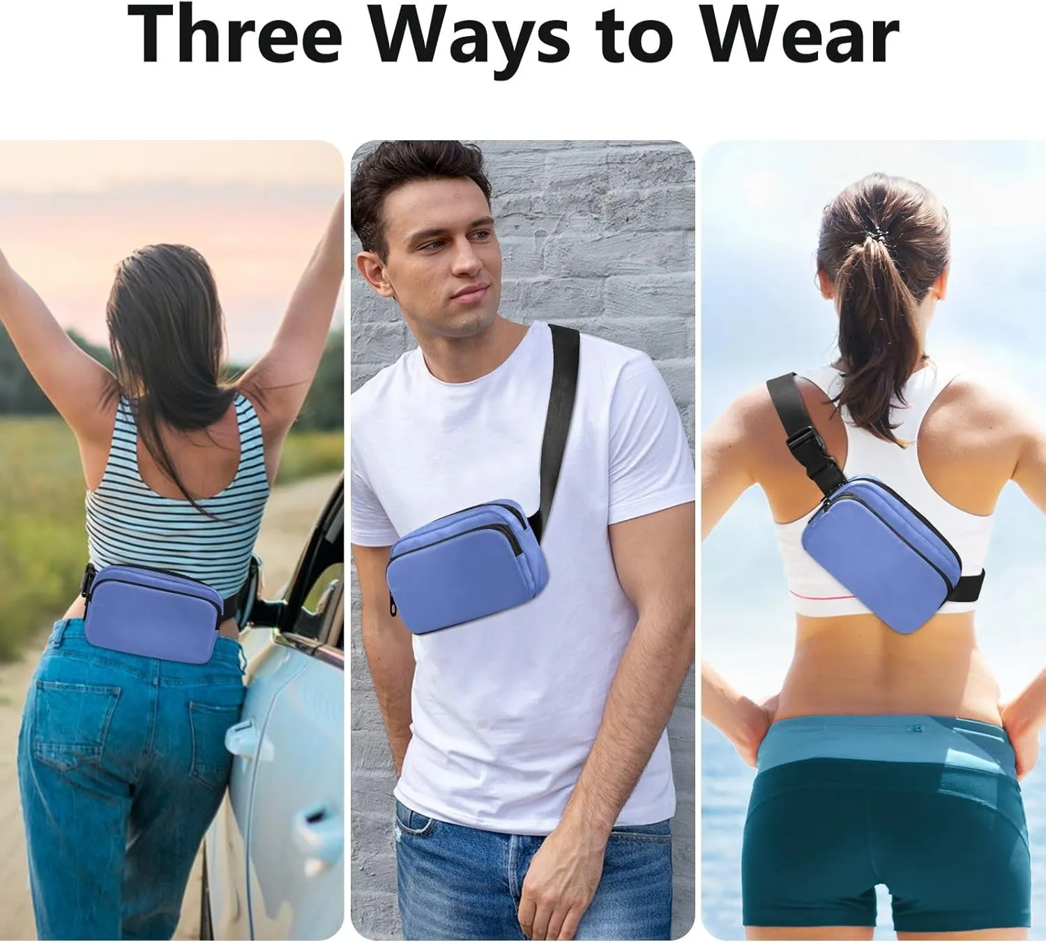 Royal Fanny Packs for Women Belt Bag Cross Body Waterproof Fanny Pack Fashion Waist Packs with Adjustable Strap Crossbody Bag for Running Hiking Men Sports Traveling