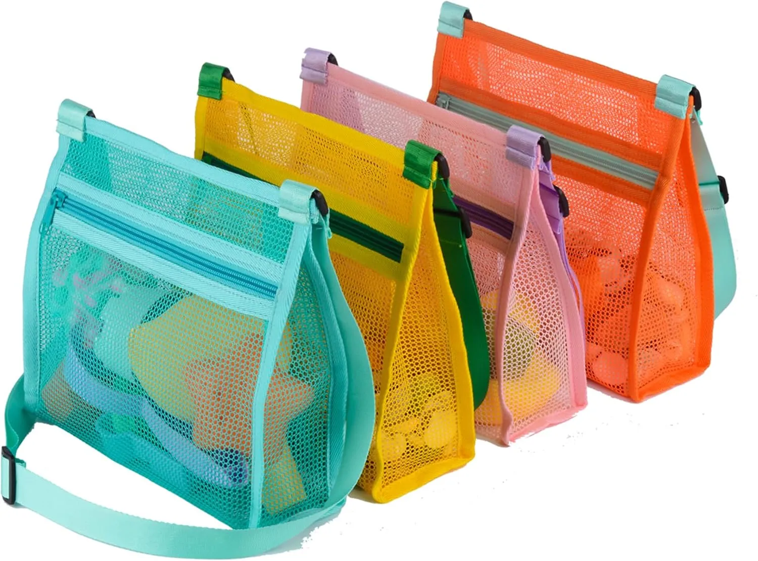 Shell Bags for Beach - Mesh Shell Collecting Bags for Kids, Picking Up Shells