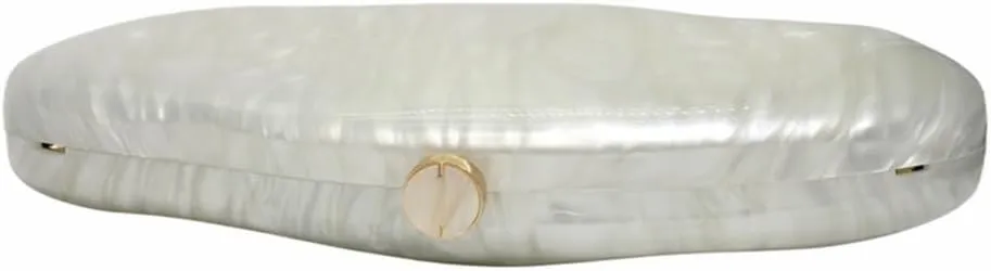 Shell Shape Acrylic Clutch Trendy Metallic Acrylic Evening Bag Shiny Egg Purses and Handbags for Women Wedding Party