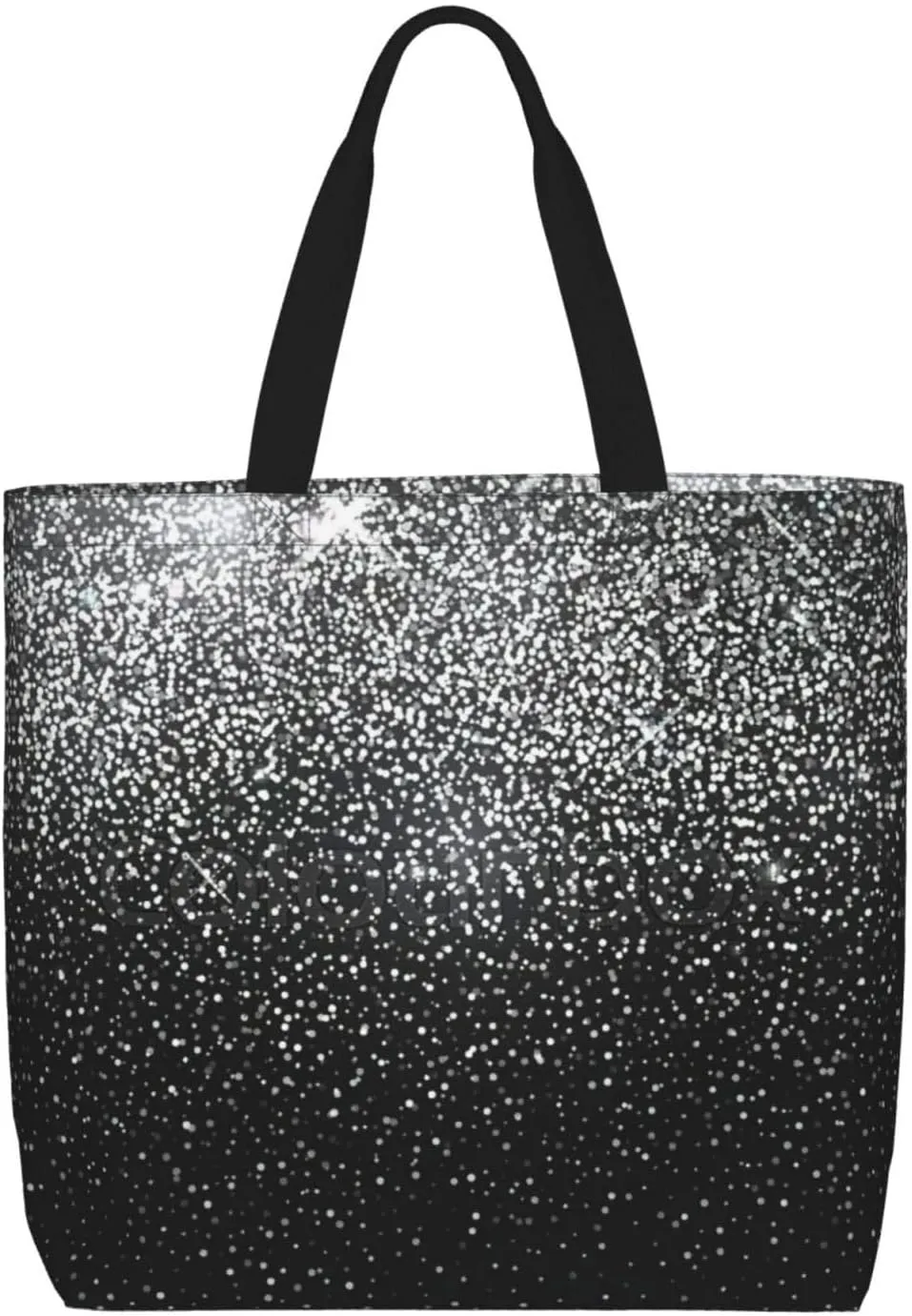 Shiny Silver Glitter Tote Bag For Women, Large Shoulder Bag Top Handle Handbag For Travel, Work
