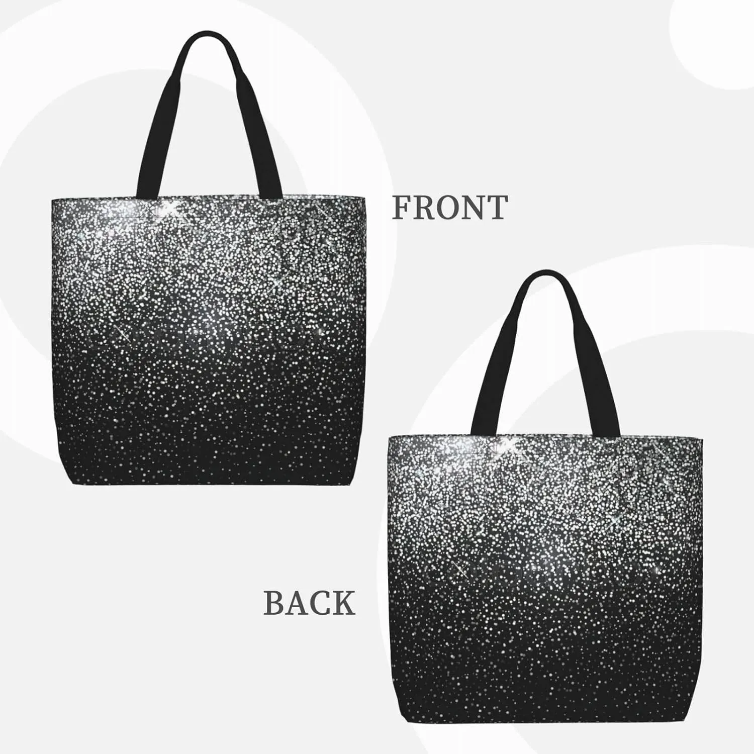 Shiny Silver Glitter Tote Bag For Women, Large Shoulder Bag Top Handle Handbag For Travel, Work