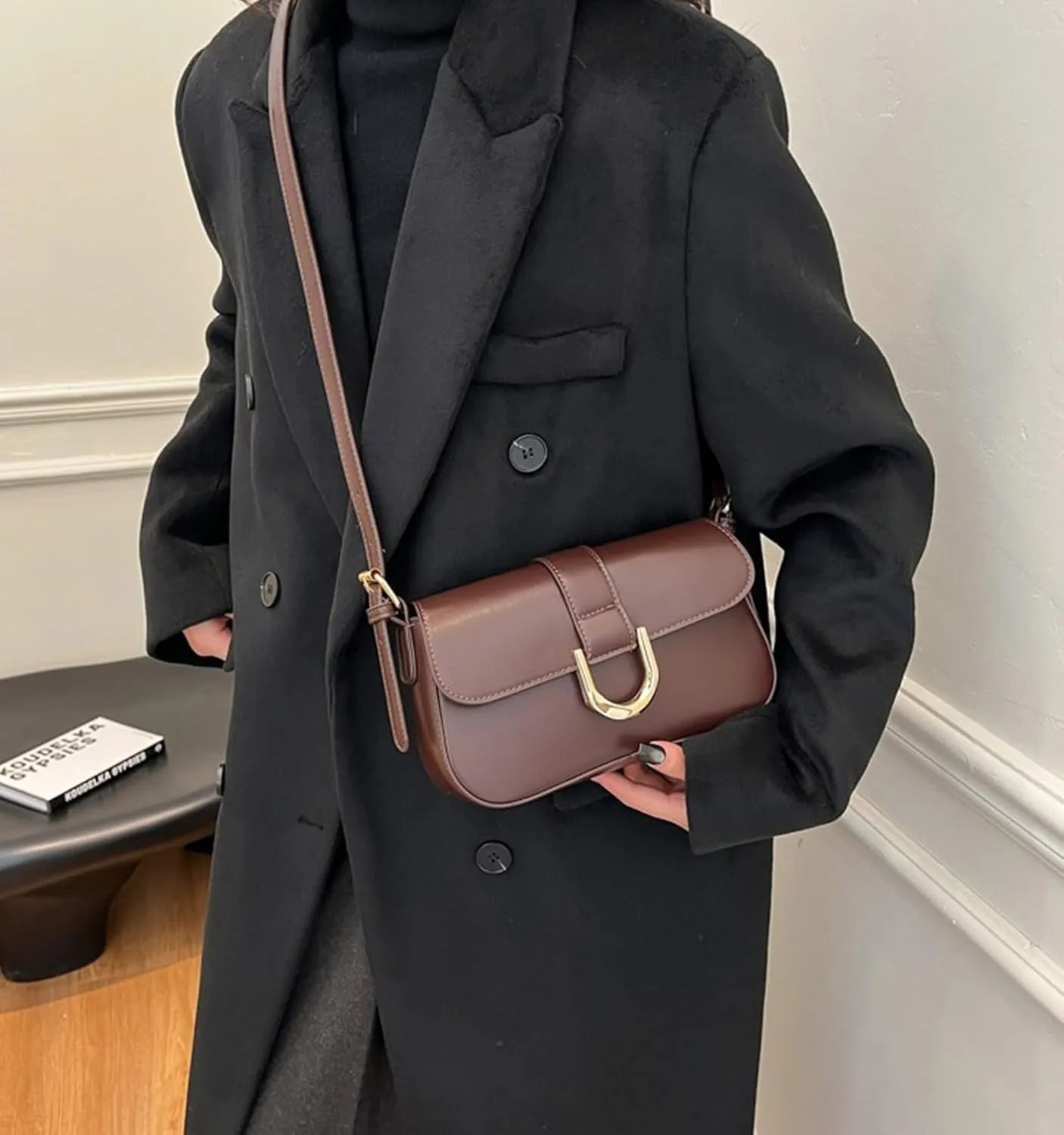 Shoulder Bag for Women Trendy Crossbody Purse Vegan Leather Handbags Clutch Hobo Bag Y2K Bag Saddle Bag