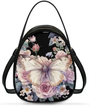 Small Crossbody Bags for Women Stained Glass Art Zip Cell Phone Purse, Vegan PU Leather Top Handle Handbags