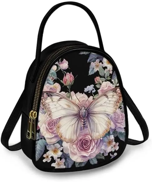 Small Crossbody Bags for Women Stained Glass Art Zip Cell Phone Purse, Vegan PU Leather Top Handle Handbags
