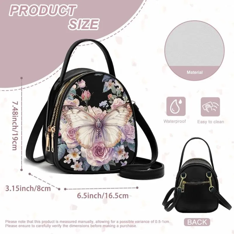 Small Crossbody Bags for Women Stained Glass Art Zip Cell Phone Purse, Vegan PU Leather Top Handle Handbags