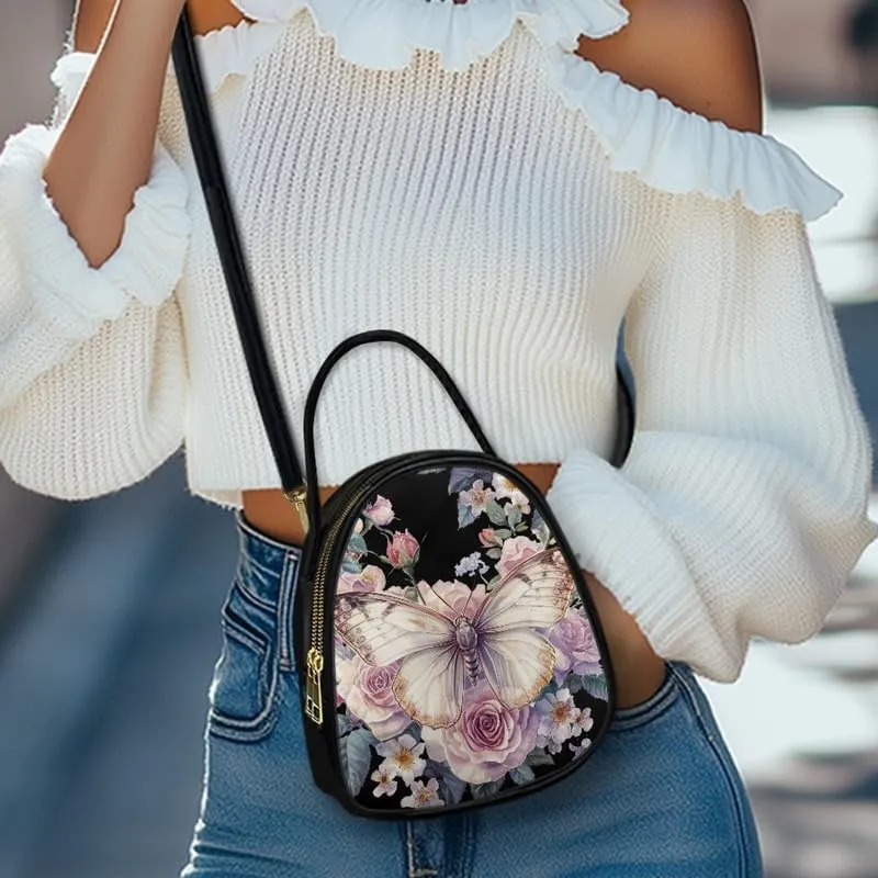 Small Crossbody Bags for Women Stained Glass Art Zip Cell Phone Purse, Vegan PU Leather Top Handle Handbags
