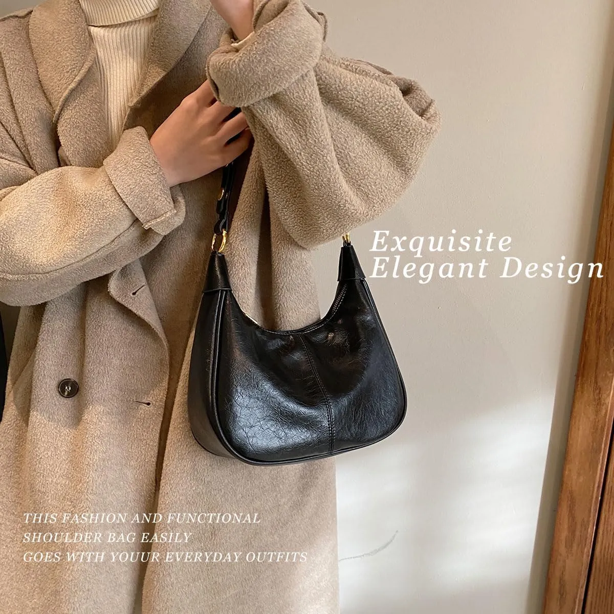 Small Hobo Bags for Women Crescent Retro Tote Handbags PU Leather Shoulder Bag 2025