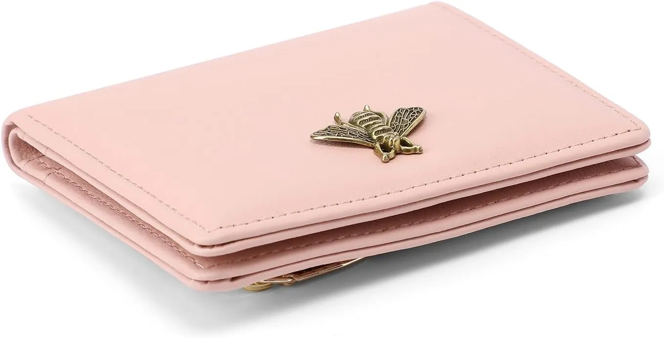 Small Women Wallet RFID Blocking Bifold Pocket Wallet Slim Compact Ladies Purse Mini Wallets For Women (Pink)