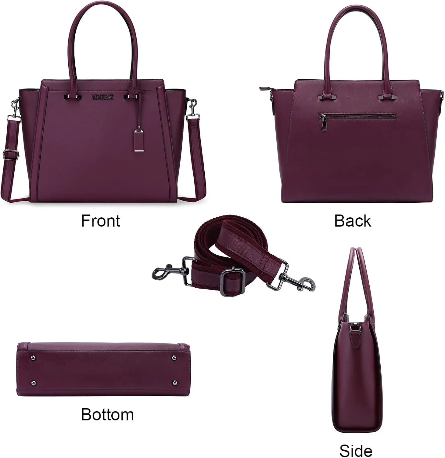 Stylish 15.6 Inch Laptop Tote Bag for Women - Travel Computer Handbag with Long Shoulder Strap
