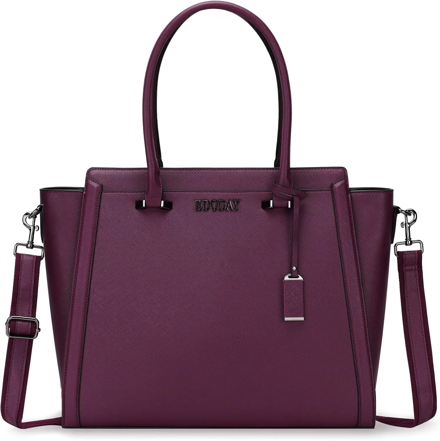 Stylish 15.6 Inch Laptop Tote Bag for Women - Travel Computer Handbag with Long Shoulder Strap