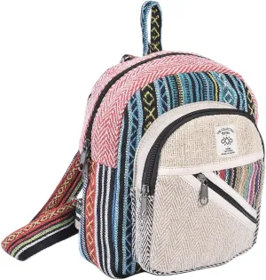 THE COLLECTION ROYAL Himalayan Hemp and Cotton Boho Bohemian Hippie Bag Purse Eco Friendly Mini Daypack Backpack