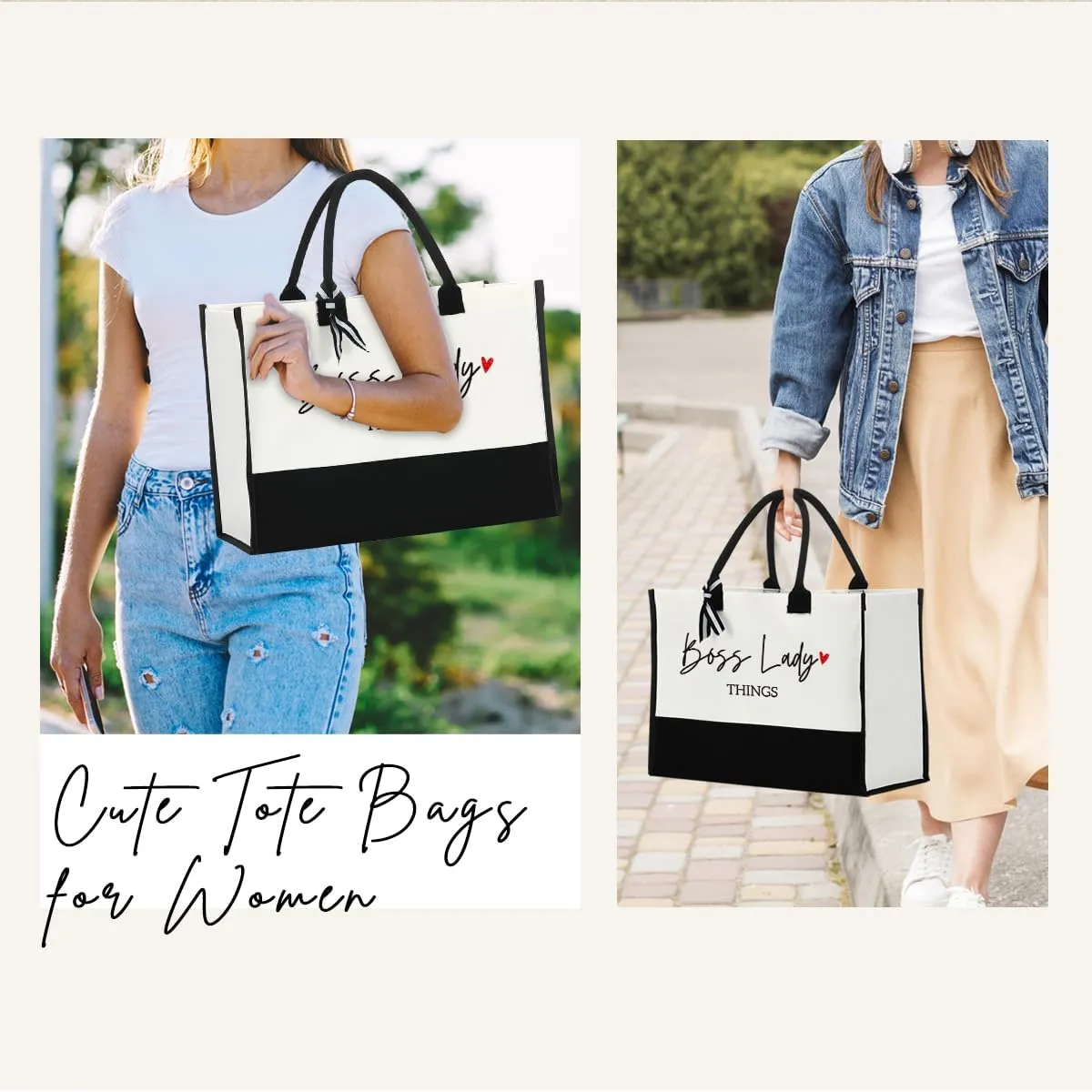 Tote Bag Appreciation Gifts for Women Reusable Grocery Bags With Handles