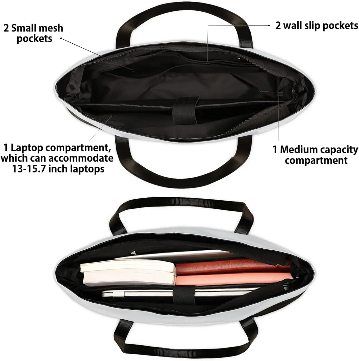 Tote Bag for Women with Zipper, Laptop Tote Bags Laptop Sleeve Case Shoulder Bag Messenger Bags