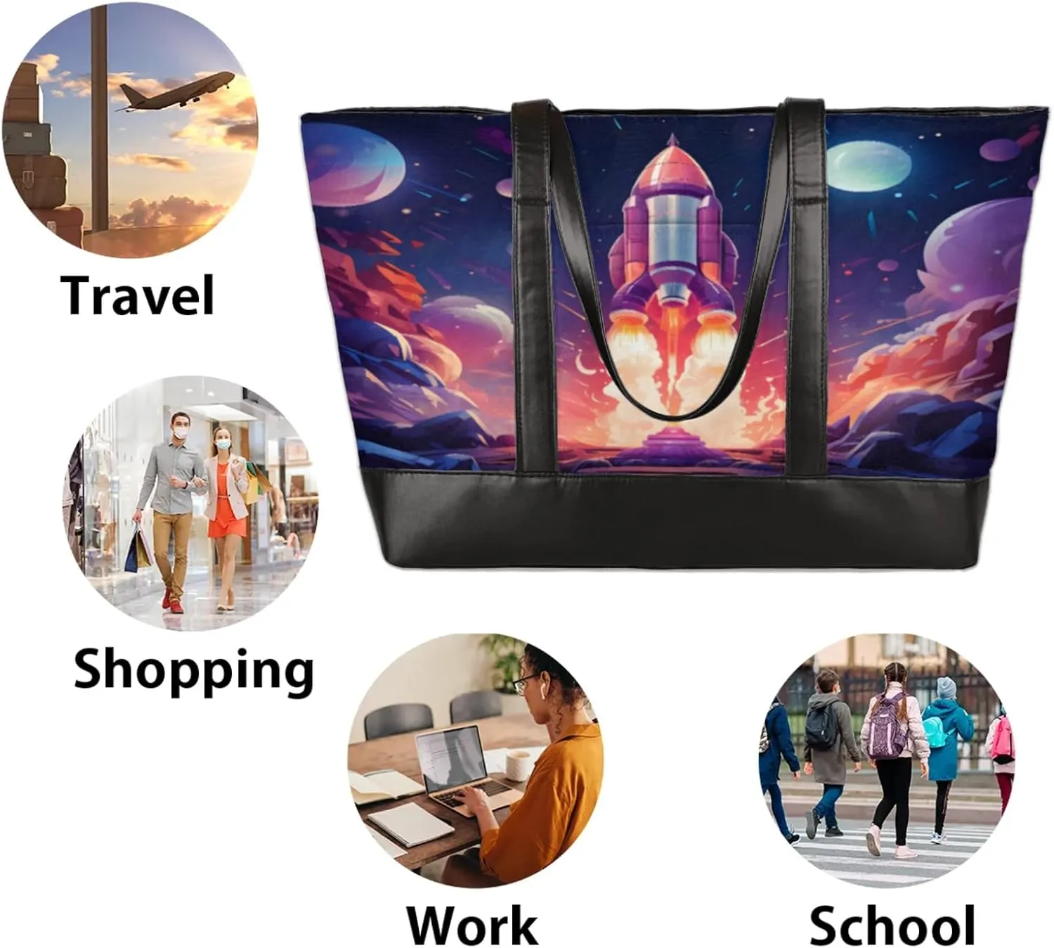 Tote Bag for Women with Zipper, Laptop Tote Bags Laptop Sleeve Case Shoulder Bag Messenger Bags